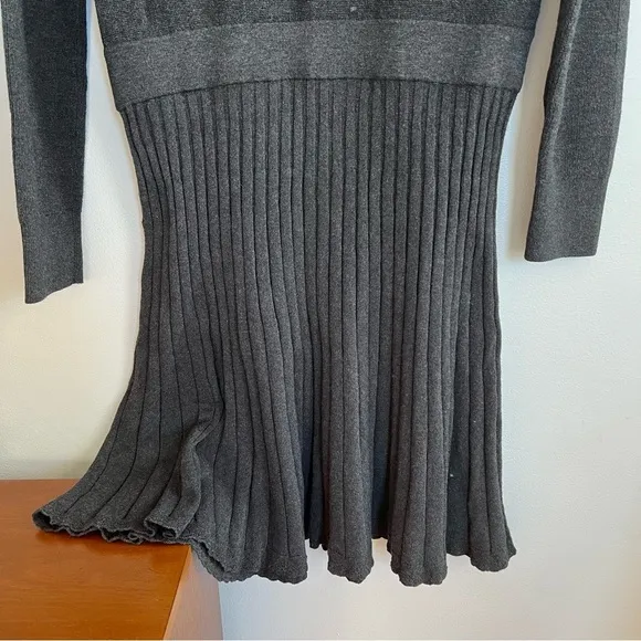NWT Boden Pleated Knitted Mini Dress 12R Gray