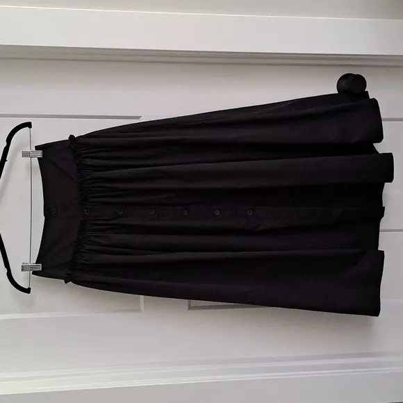 NWT Buttoned A-Line Cotton-Blend Maxi Skirt (Black) - Gentle Herd
