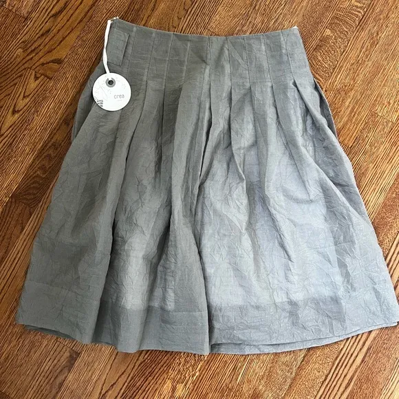 NWT CREA CONCEPT Skirt Pleated A Line Crinkle Coquette Feminine L