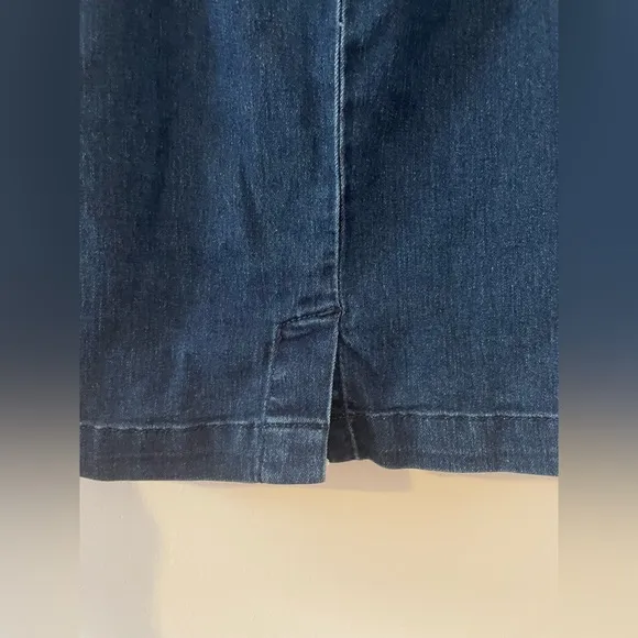 NWT Free People Womens Living It Up Denim Belted Pencil Mini Skirt Size 4