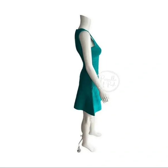 NWT HERVE LEGER Women's Sleeveless Bandage Dress In Turquoise