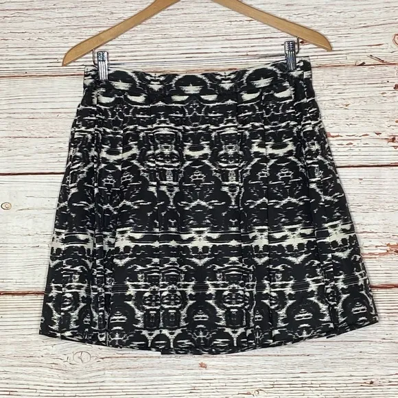 NWT J Crew Blurred Ikat Print A Line Pleated Mini Skirt Sz 2