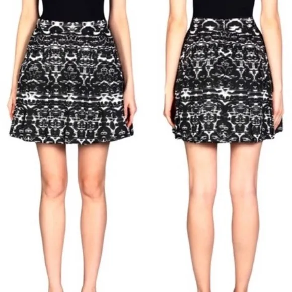 NWT J Crew Blurred Ikat Print A Line Pleated Mini Skirt Sz 2