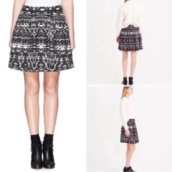 NWT J Crew Blurred Ikat Print A Line Pleated Mini Skirt Sz 2