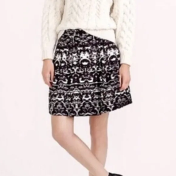 NWT J Crew Blurred Ikat Print A Line Pleated Mini Skirt Sz 2