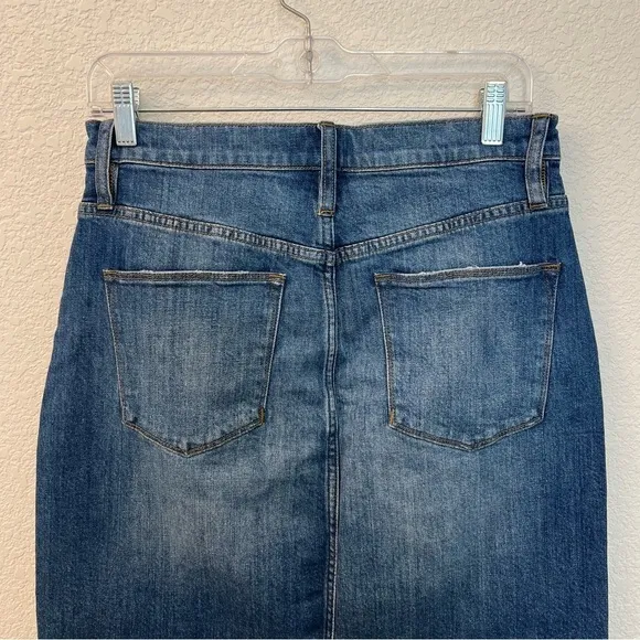NWT J. Crew Button-front Denim Jean Midi Pencil Skirt- Size 29