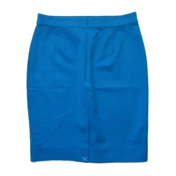 NWT J.Crew Petite No. 2 Pencil in Prussian Blue Bi-stretch Cotton Skirt 6P