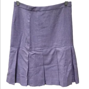 NWT J.Crew Pleated Box Skirt in Wool Flannel 0 Lilac Multi Purple f4521