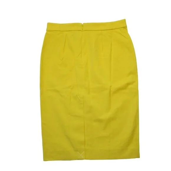 NWT J.Crew Tall No. 2 Pencil in Warm Sun Yellow Bi-stretch Cotton Skirt 2T