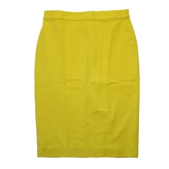 NWT J.Crew Tall No. 2 Pencil in Warm Sun Yellow Bi-stretch Cotton Skirt 2T