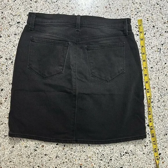 NWT L’AGENCE Portia black denim lace up front mini skirt 25