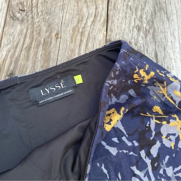 NWT Lisse Brogan Floral Pencil Skirt  Navy Blue Side Slits Medium Tummy Control