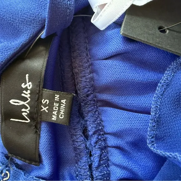 NWT. Lulu’s Never a Dull Moment Royal Blue Tie-Strap Pleated Midi Dress. Sz. XS