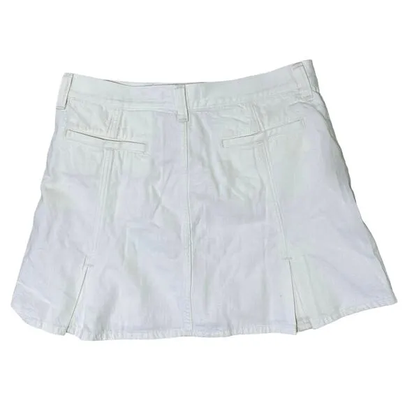 NWT Madewell Denim Pleated Mini Skirt in Tile White Size 27