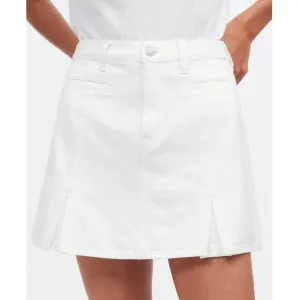 NWT Madewell Denim Pleated Mini Skirt in Tile White Size 27