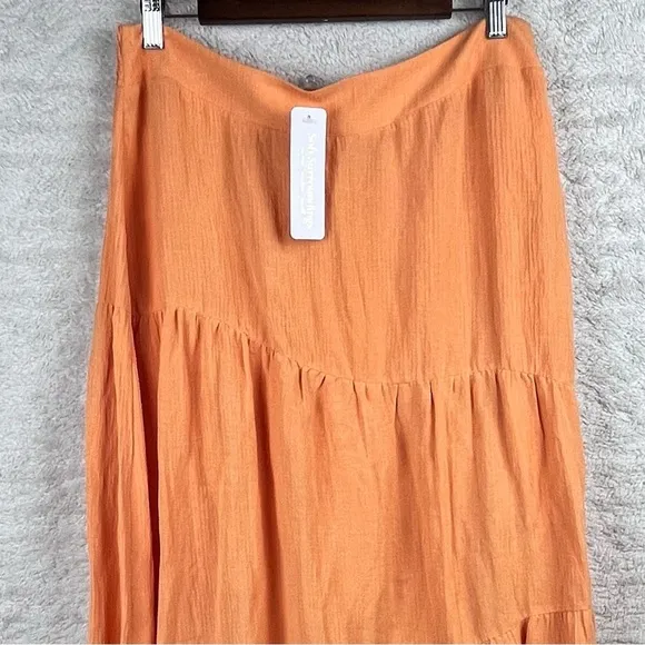 NWT Soft Surroundings Gauze Apriocot Maxi Skirt Large