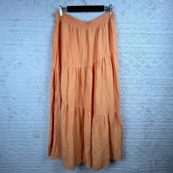 NWT Soft Surroundings Gauze Apriocot Maxi Skirt Large