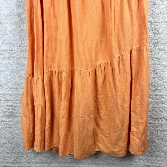 NWT Soft Surroundings Gauze Apriocot Maxi Skirt Large