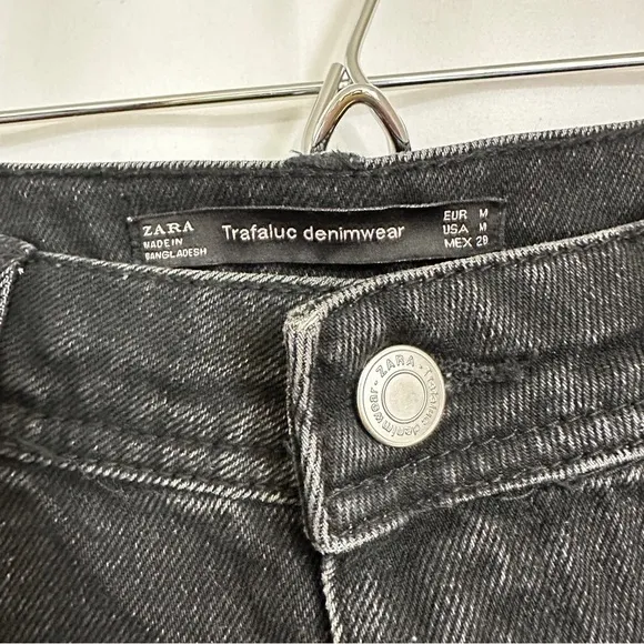 NWT Zara TRF Denimwear Women's Black Mini Denim Skirt sz US Medium