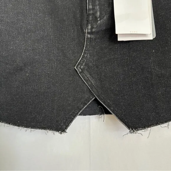 NWT Zara TRF Denimwear Women's Black Mini Denim Skirt sz US Medium