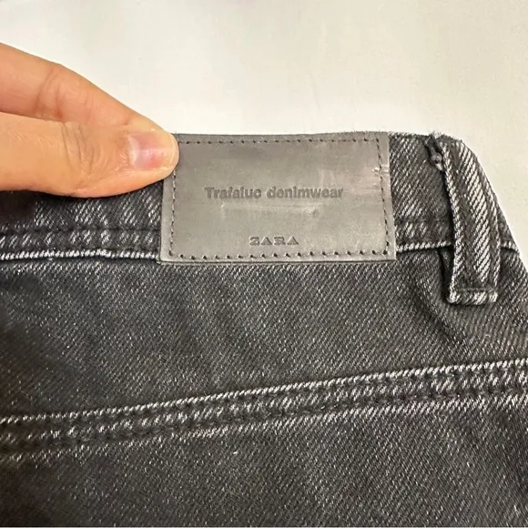 NWT Zara TRF Denimwear Women's Black Mini Denim Skirt sz US Medium
