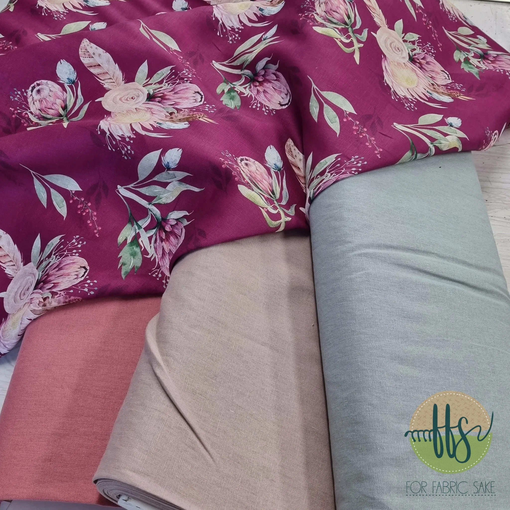 Old Green- Cotton/Linen Mix
