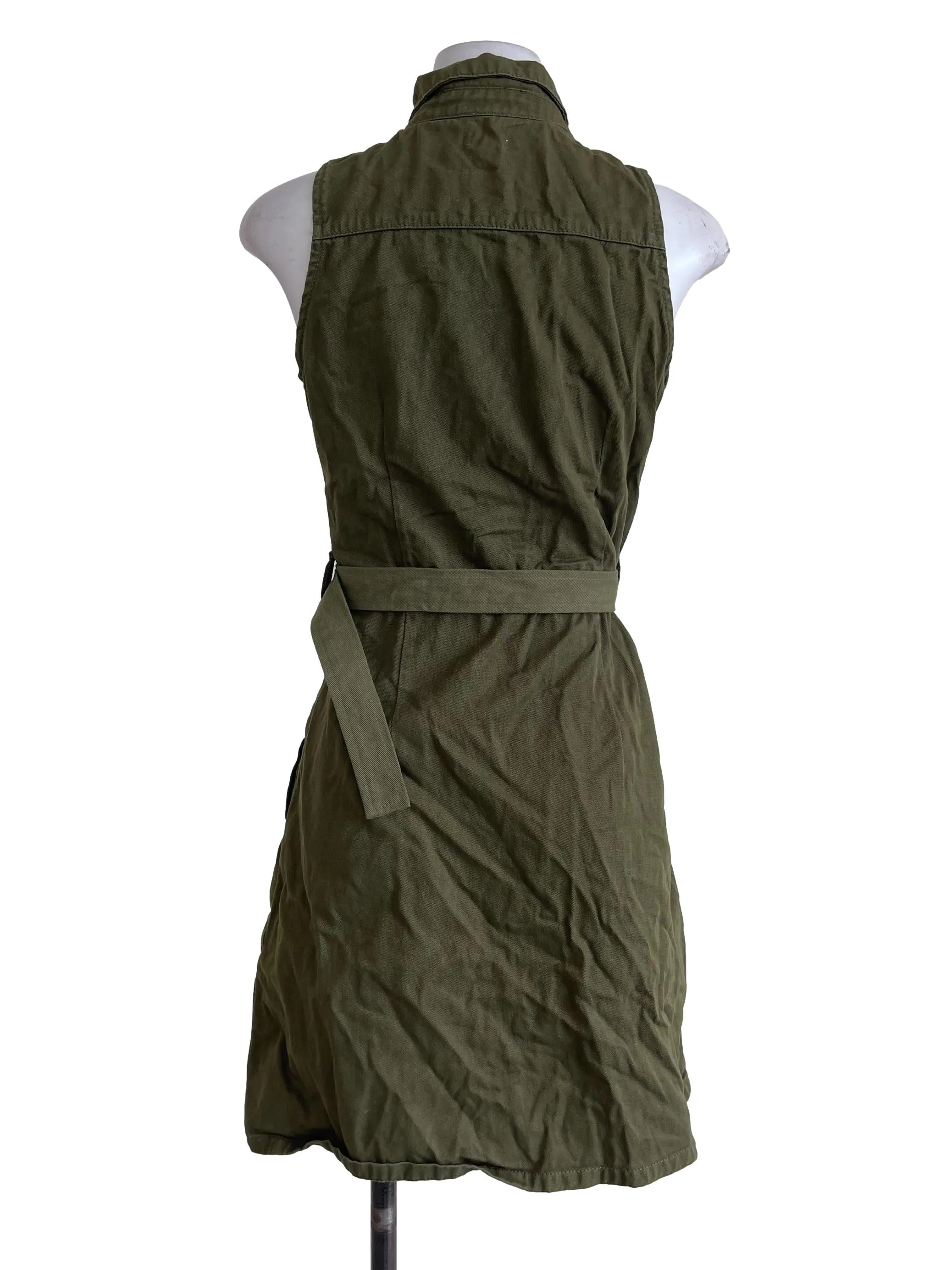 Olive Green Denim Dress