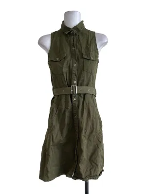 Olive Green Denim Dress