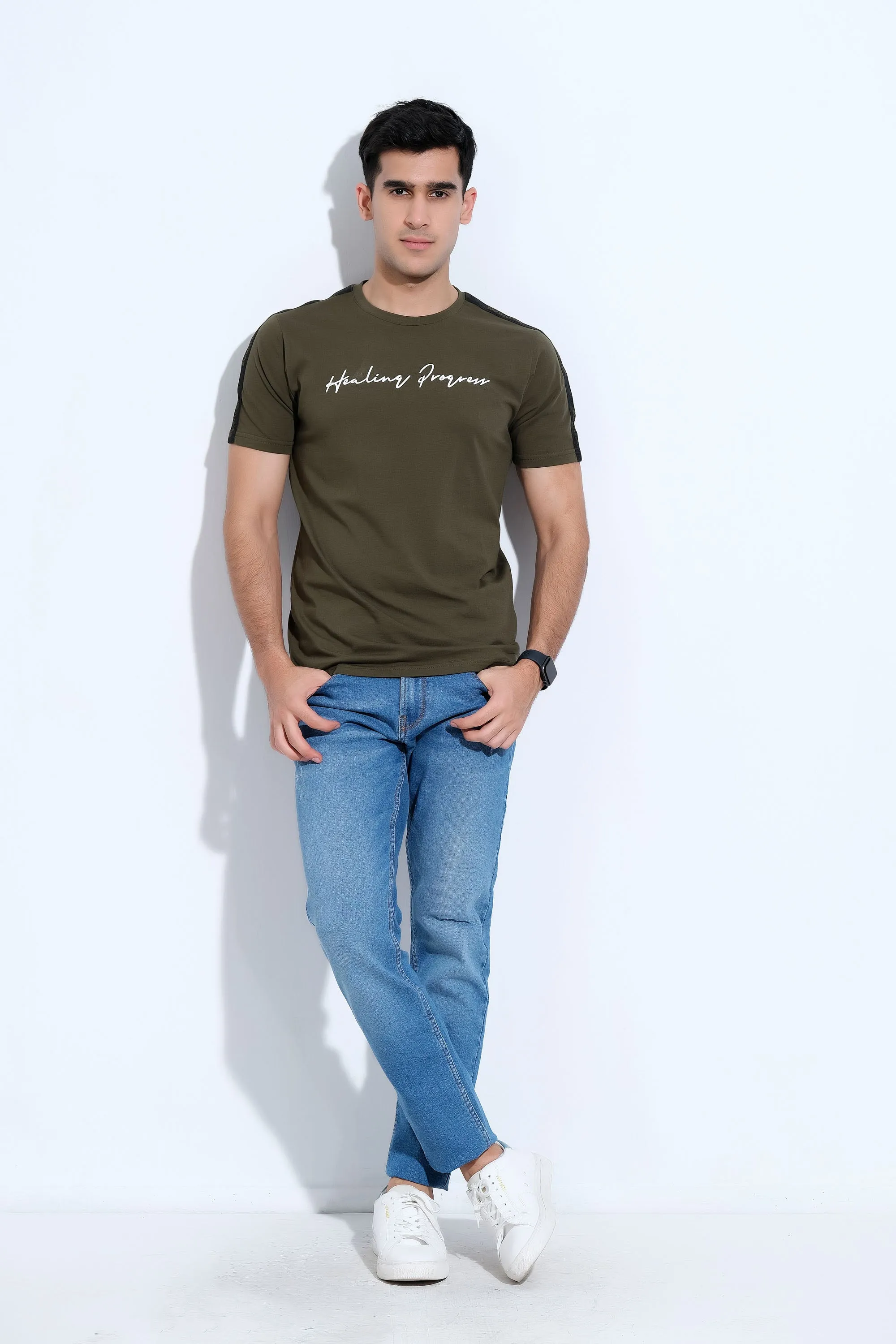 Olive Round Neck T-Shirt
