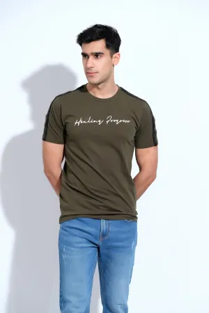 Olive Round Neck T-Shirt