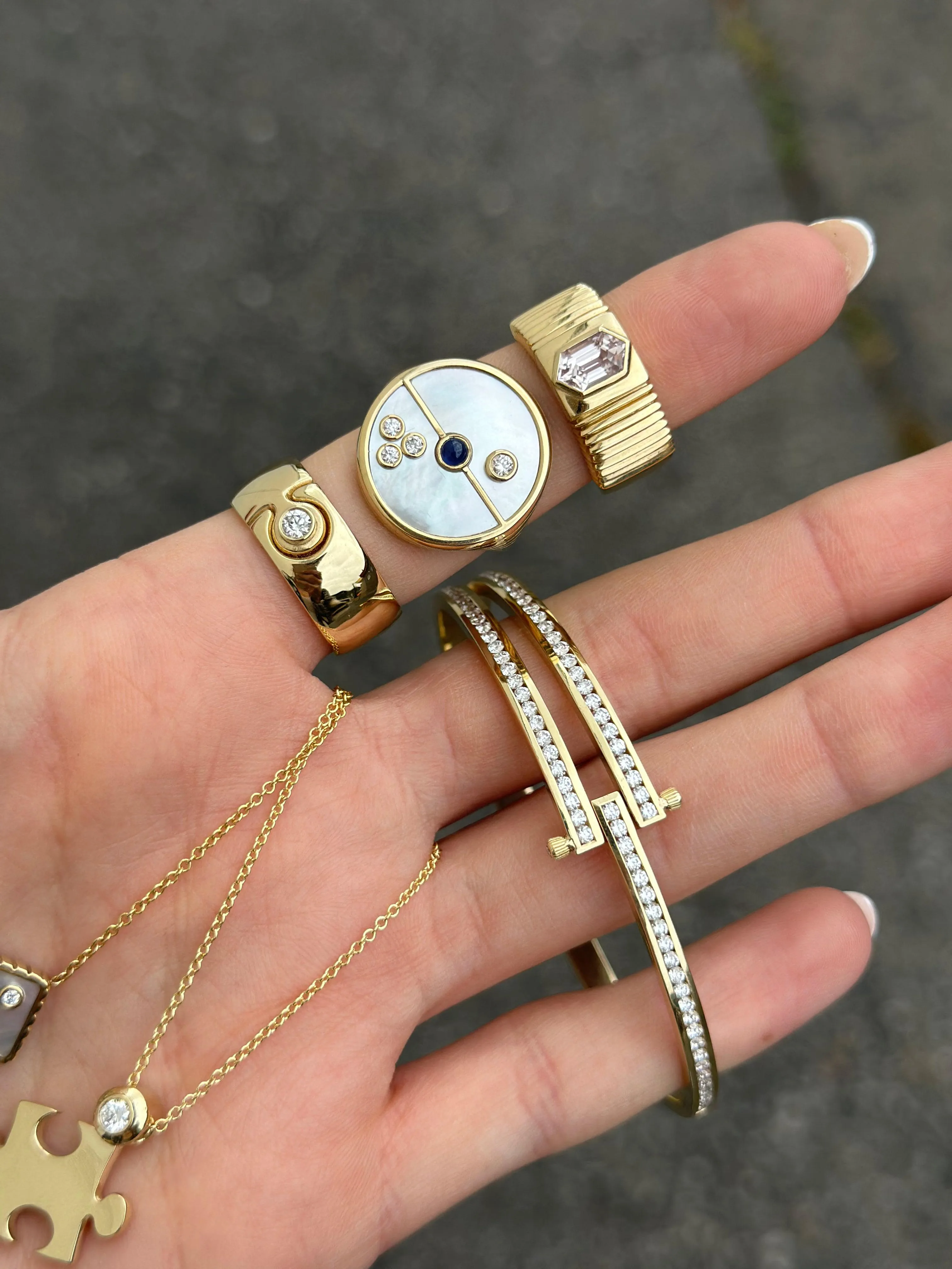One of A Kind Pleated Solitaire Band