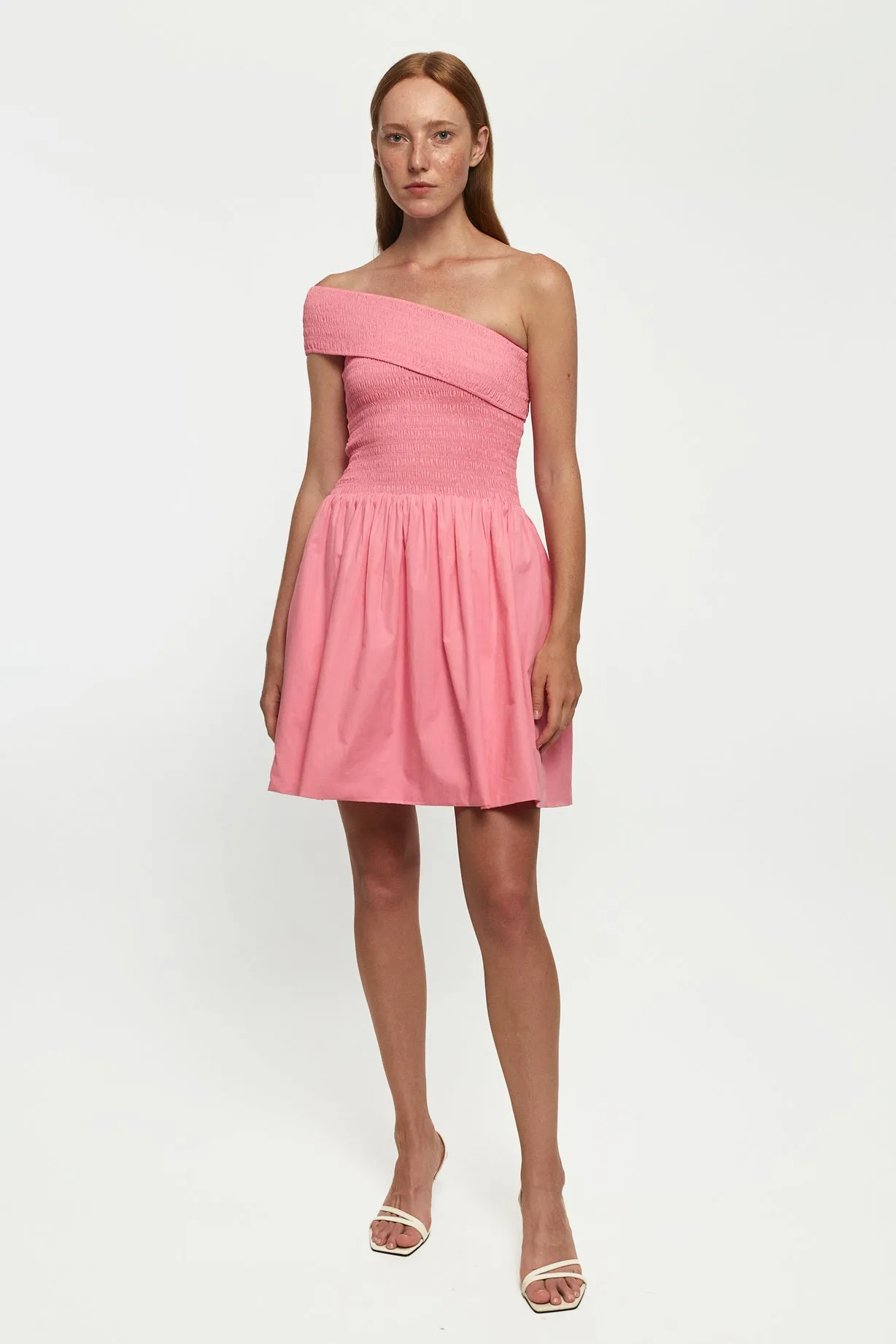 One Shoulder Shirred Mini
