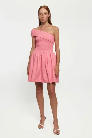 One Shoulder Shirred Mini