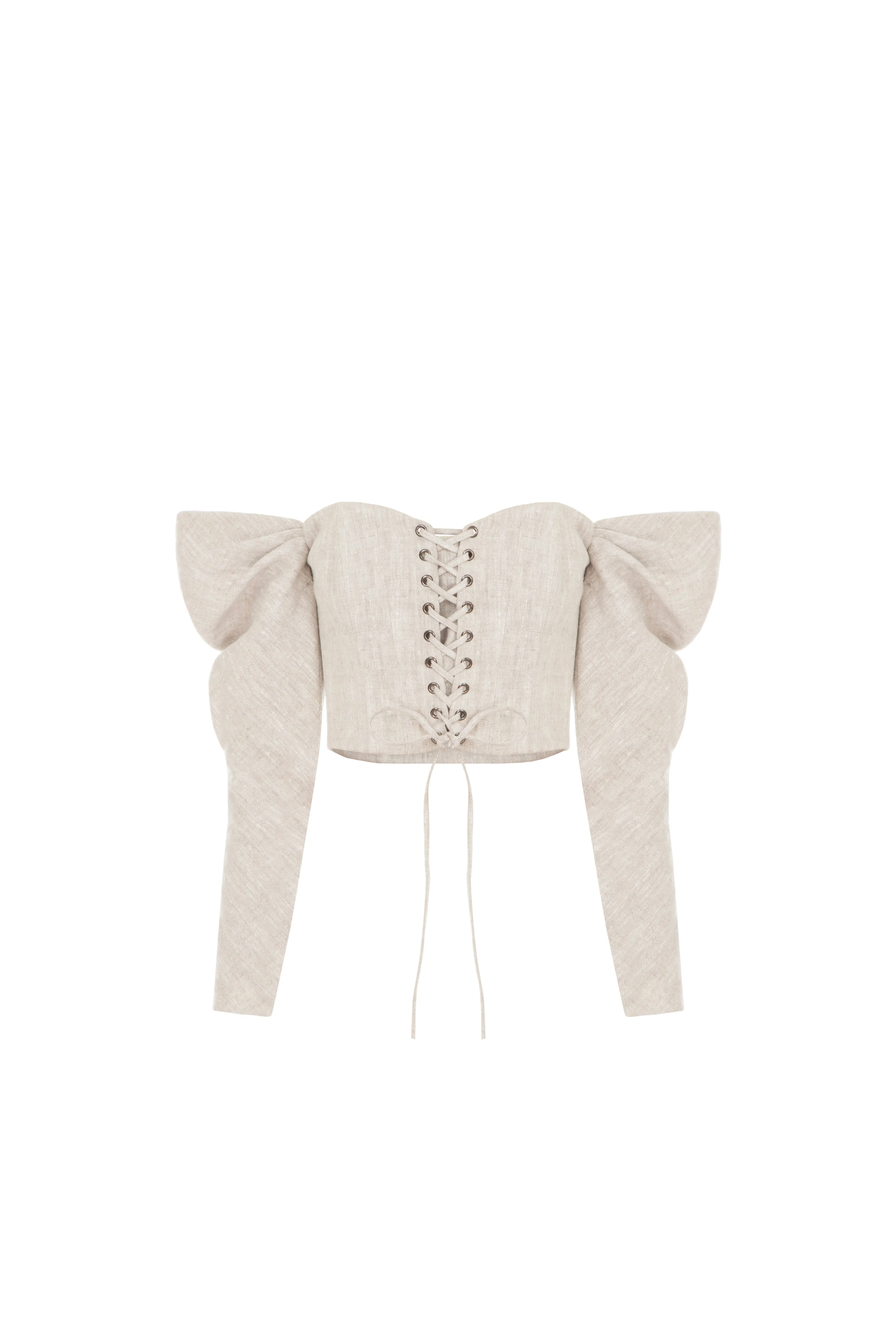 Open Shoulder Linen Top