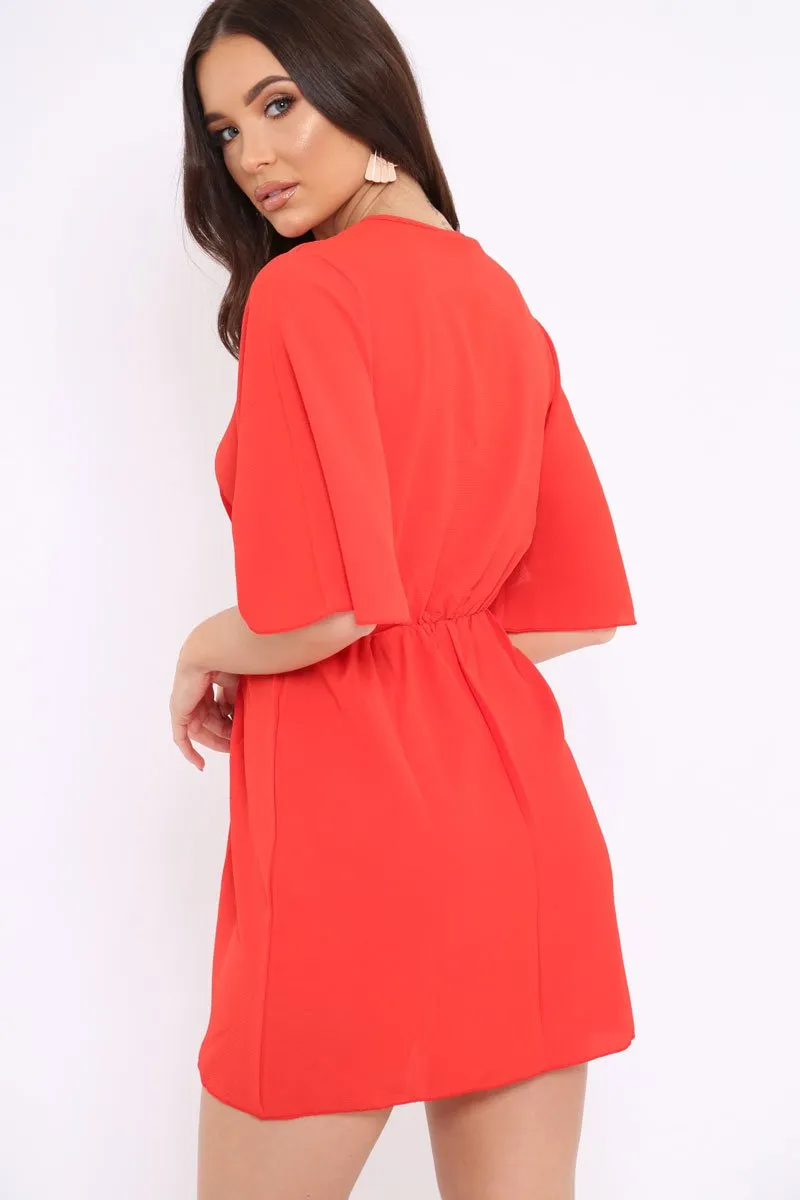Orange Bow Tie Dress - Teagan