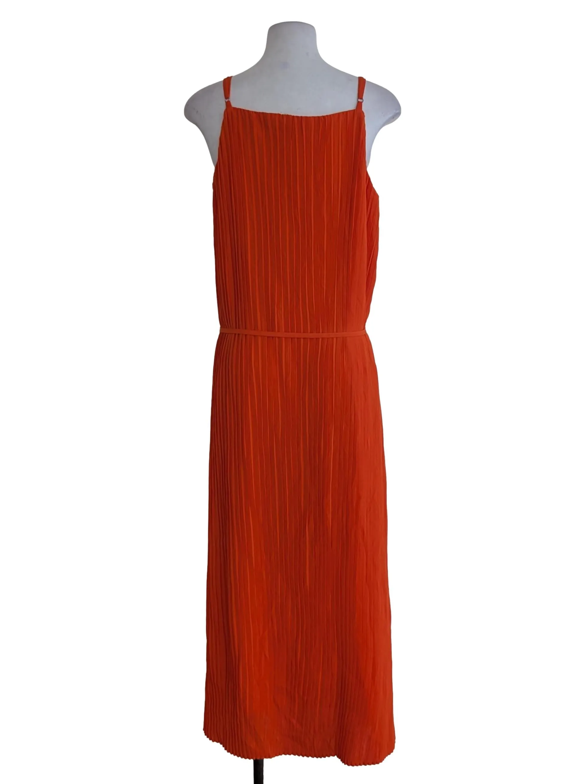 Orange Pleated Dress