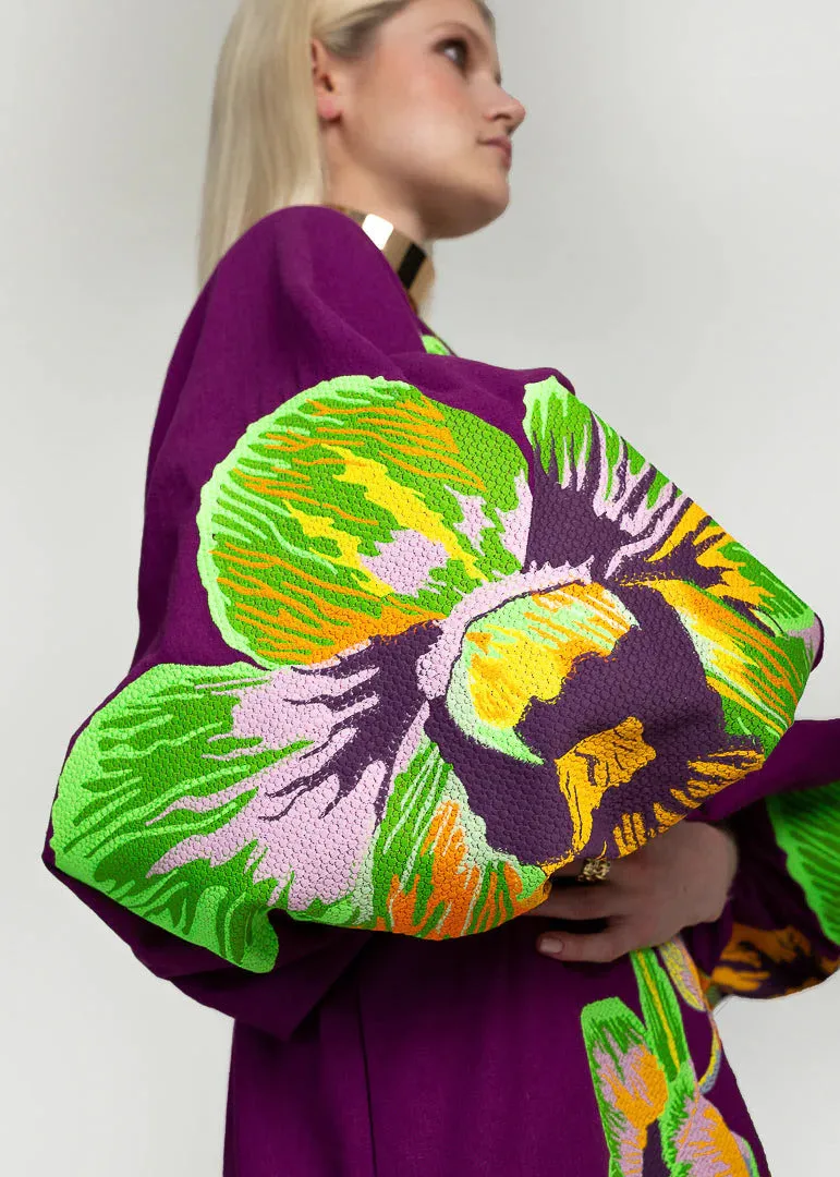 Orchid embroidered kaftan