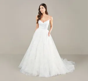 Organza Wedding Ball Gown In Ivory Blue
