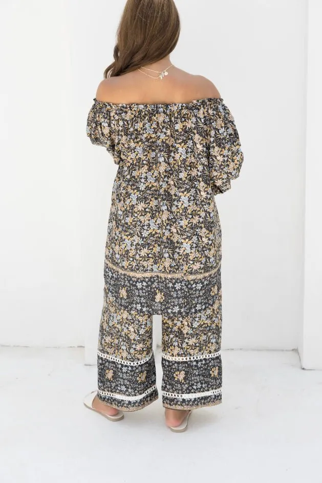 Ouvea Blouse - Black Iris Print