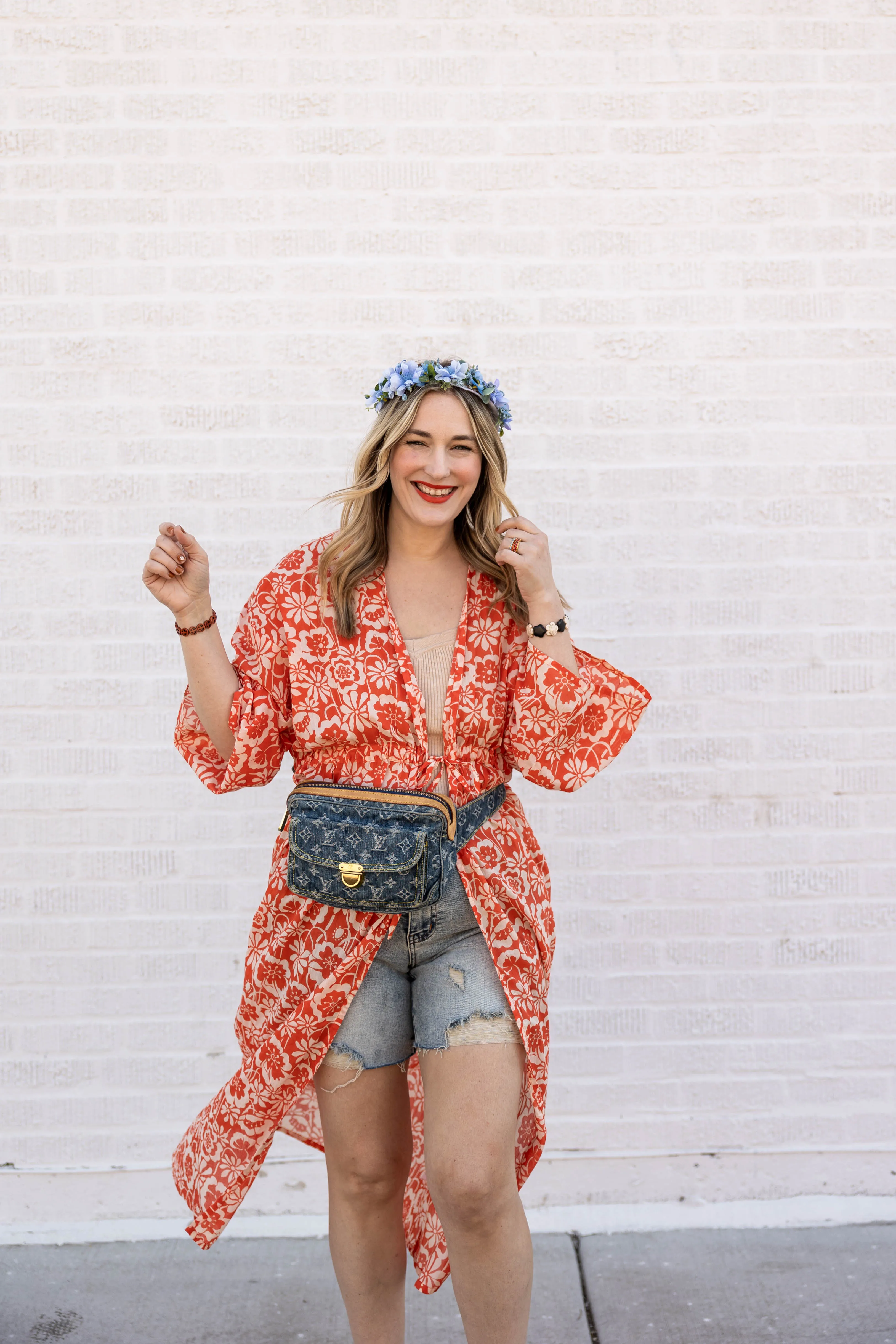 pacific duster in orange floral