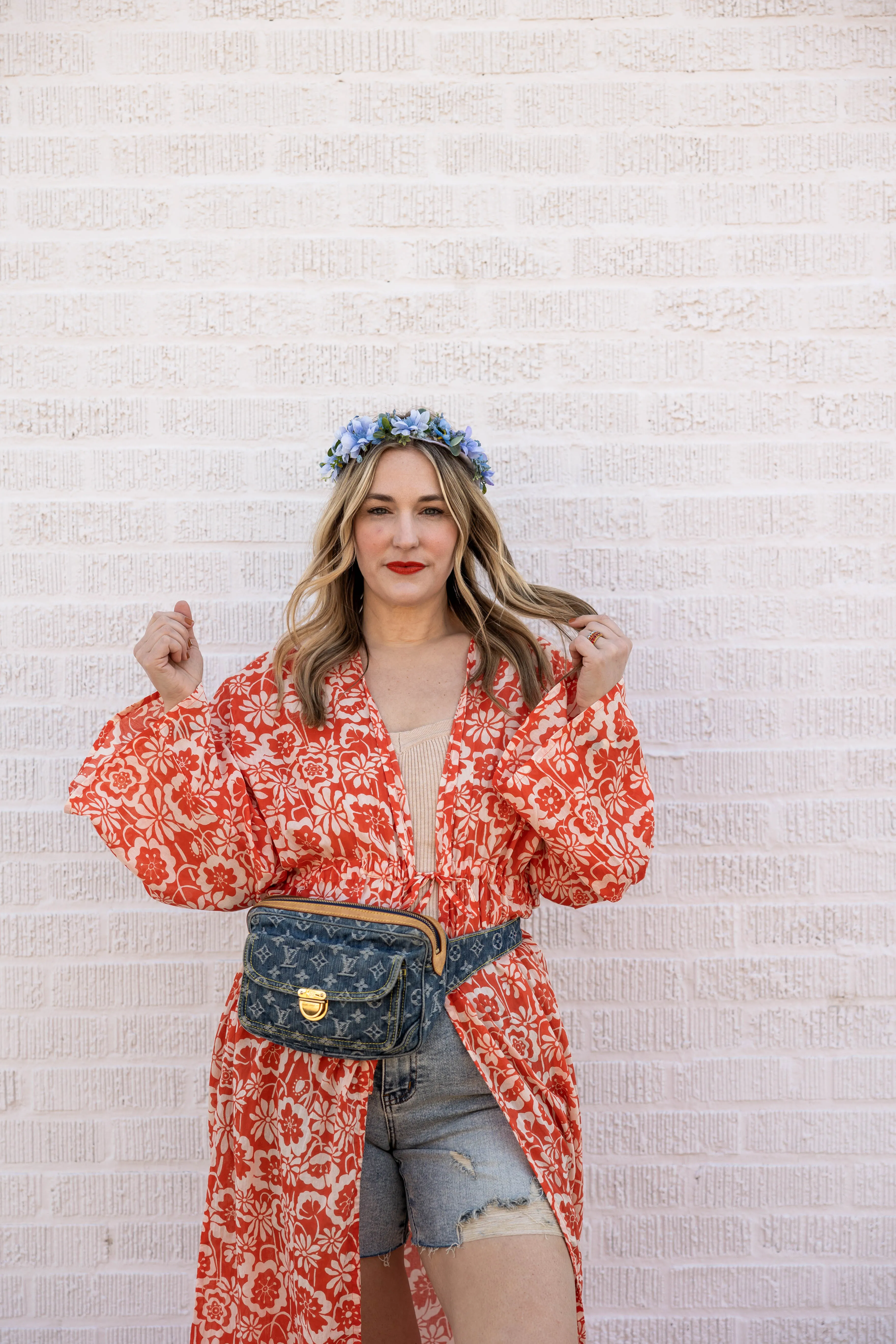 pacific duster in orange floral