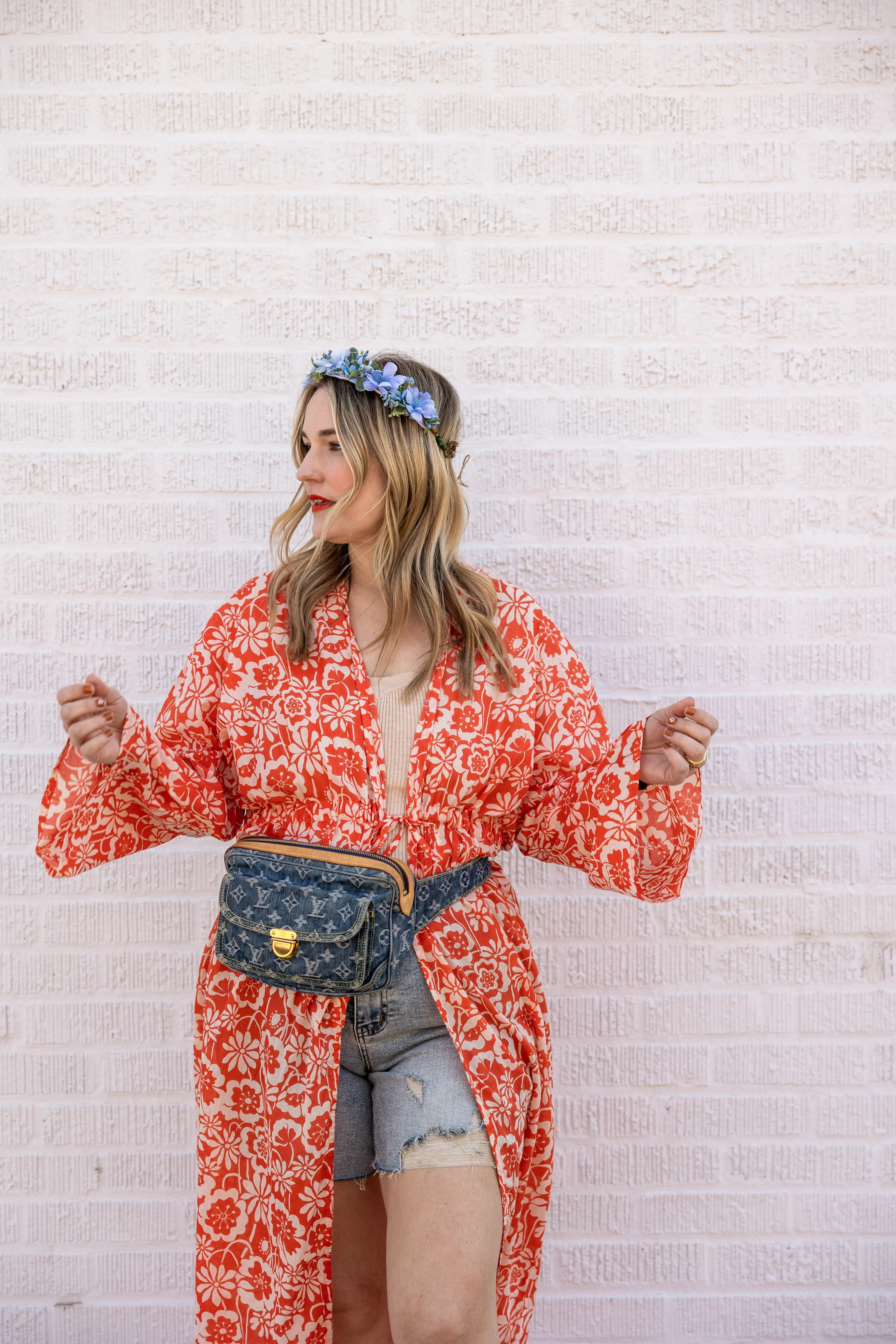 pacific duster in orange floral