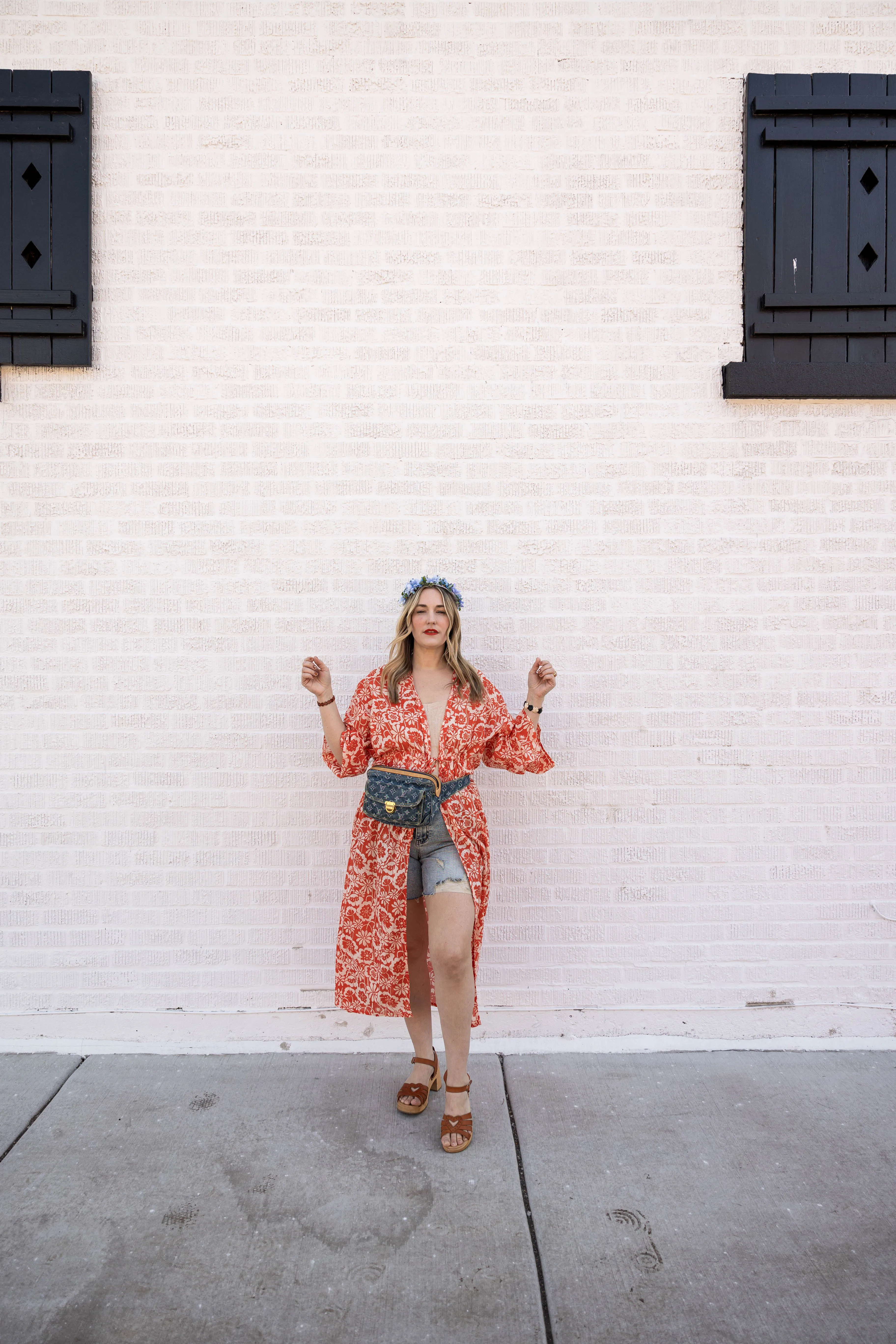 pacific duster in orange floral