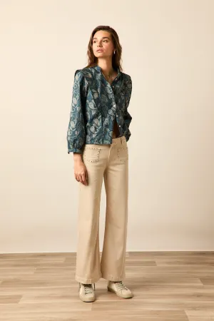 Pantalón tachas beige