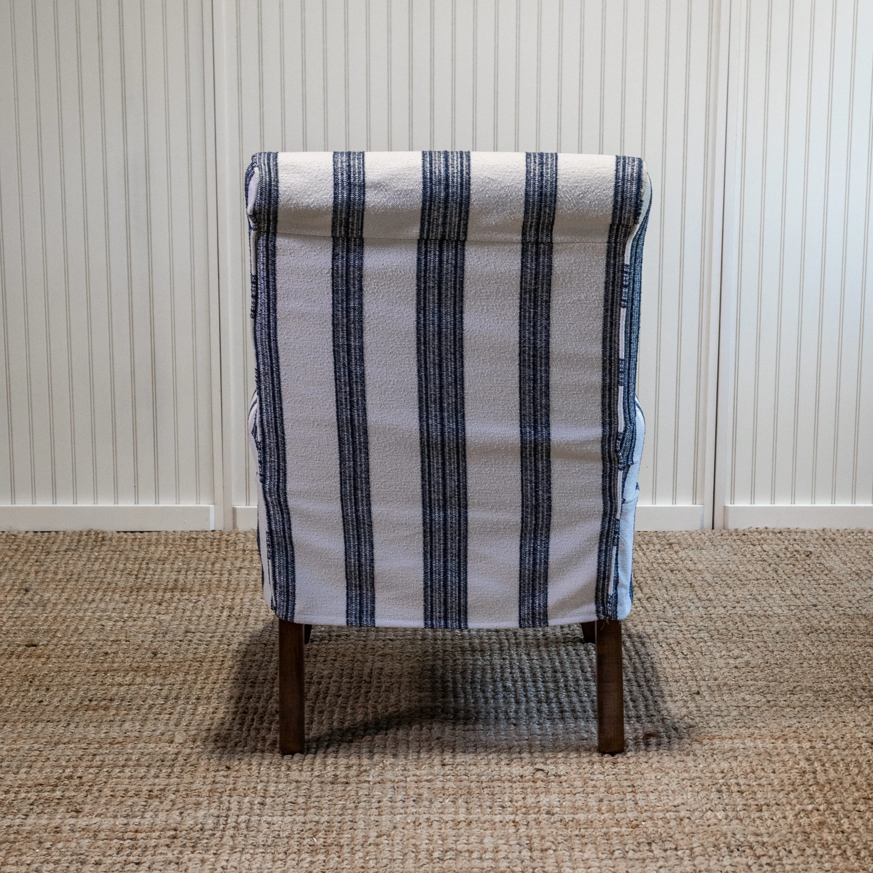 Parsons Arm Chair - Short Skirt with Exposed Leg - Slipcovered