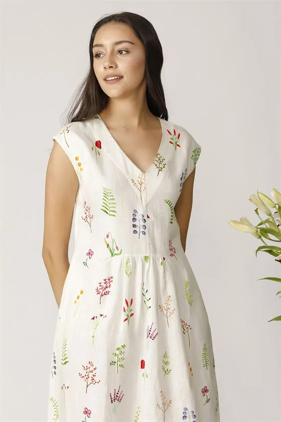 Payal Pratap   -   Dalzeilli V-Neck Dress Morning Glory
