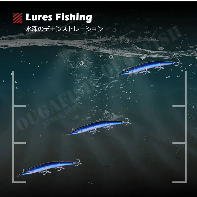 Pencil gar hard plastic fishing Lure 55g 183mm Sinking swim bait
