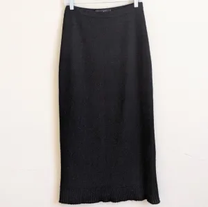 Peruvian Connection 100% Baby Alpaca Maxi Skirt Women S Black Knit Classic Boho