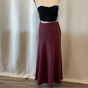 Peruvian Connection 100% Pima cotton pull-on maxi skirt burgundy size XS