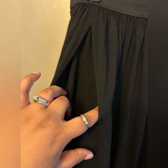 Peruvian Connection skirt - black maxi length Pima cotton/modal w/pockets
